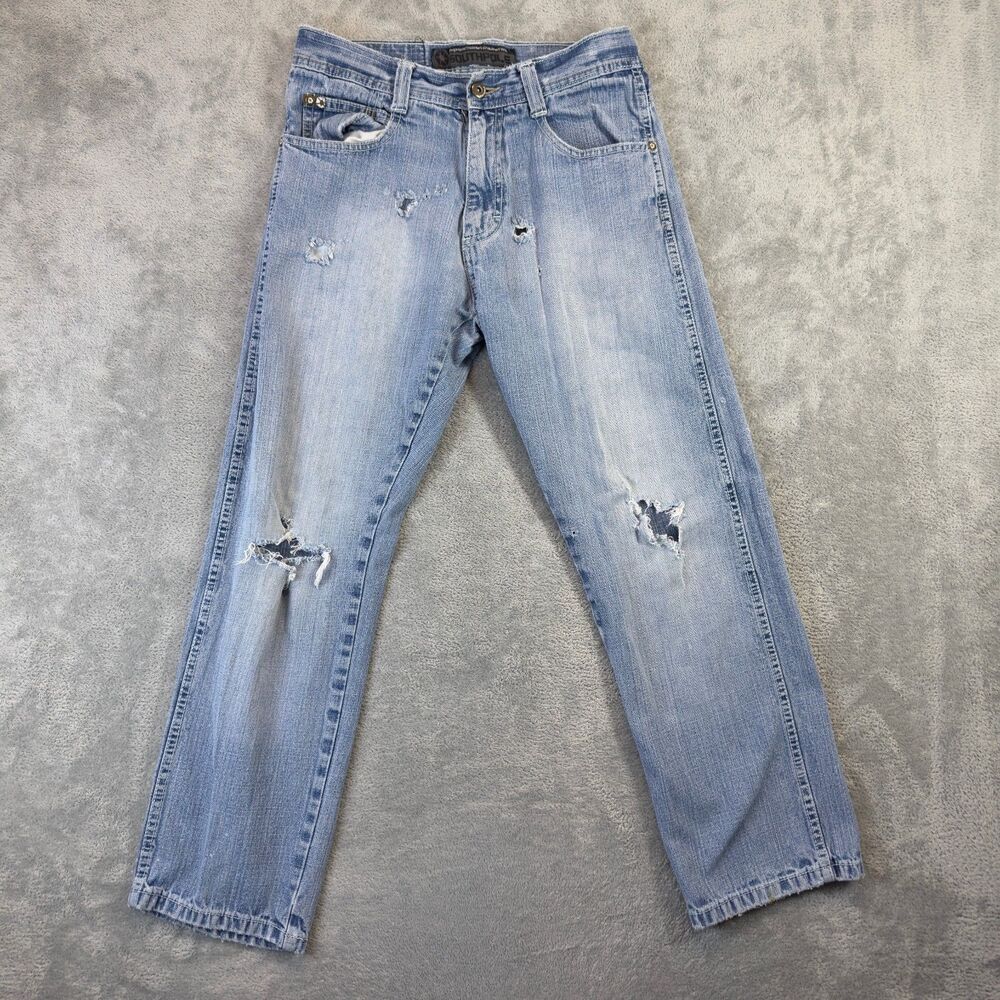 Vintage Southpole Jeans Mens 29x30 Blue Medium Wash Y2K Distressed Skater Cotton